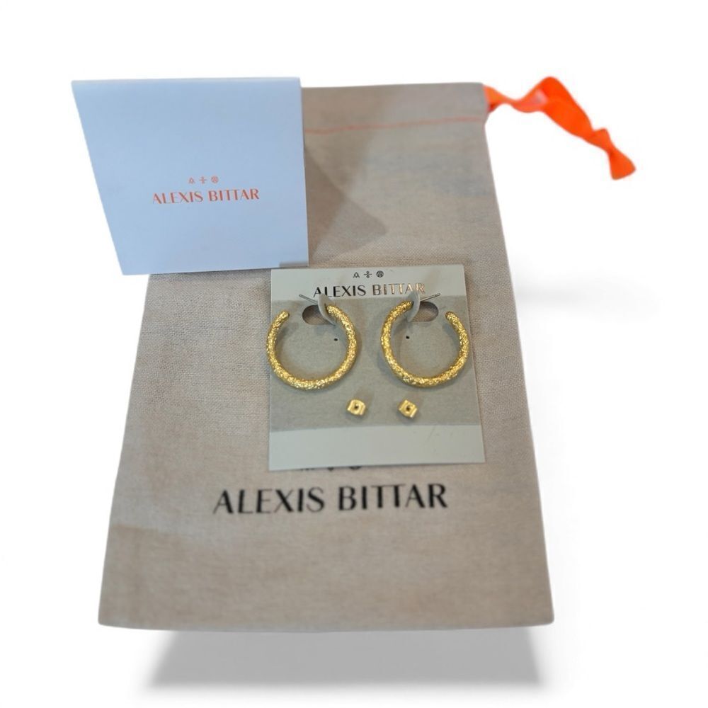 Alexis Bittar Golden Pebble Cake Hoop Earrings